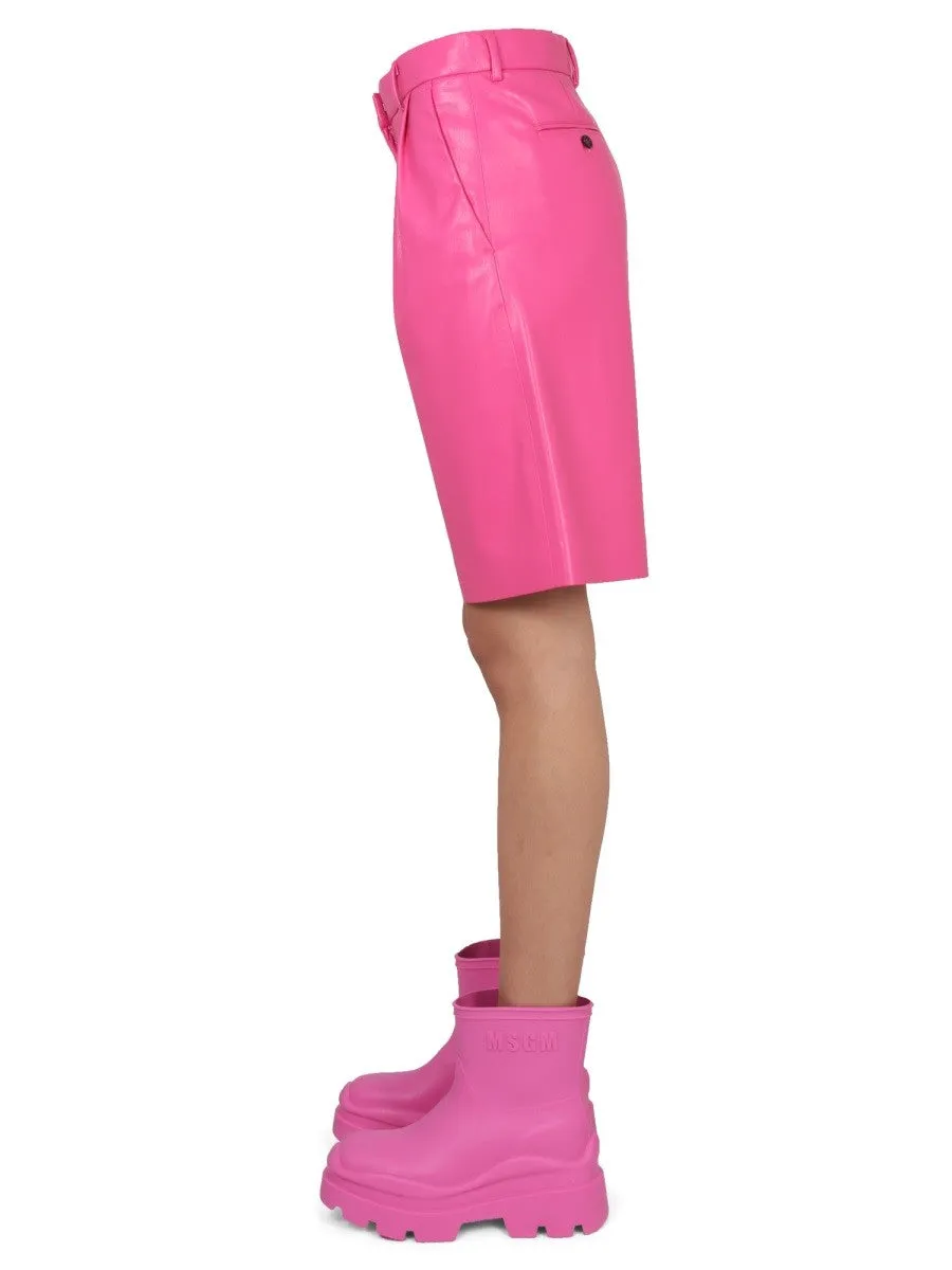 msgm FAUX LEATHER BERMUDA SHORTS sold by Siebentaschen product image thumbnail 3
