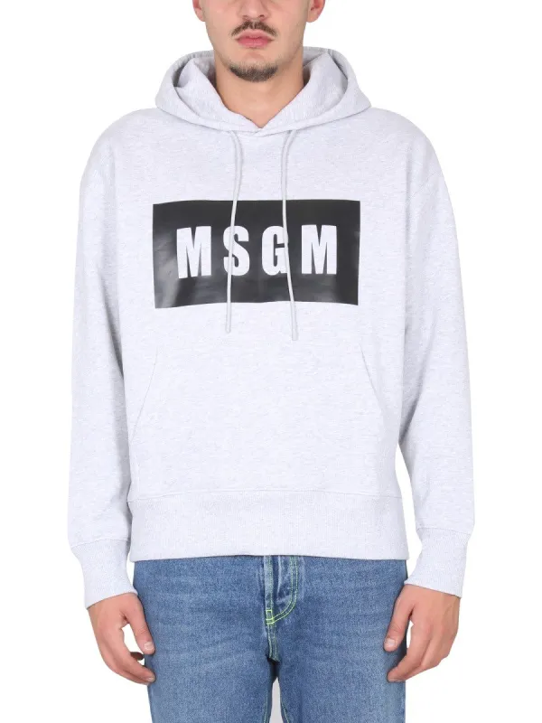 msgm SWEATSHIRT WITH LOGO BOX sold by Siebentaschen