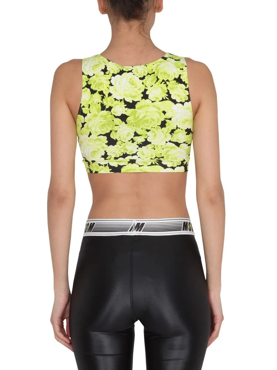 msgm FLORAL PRINT CROPPED TOP sold by Siebentaschen product image thumbnail 3