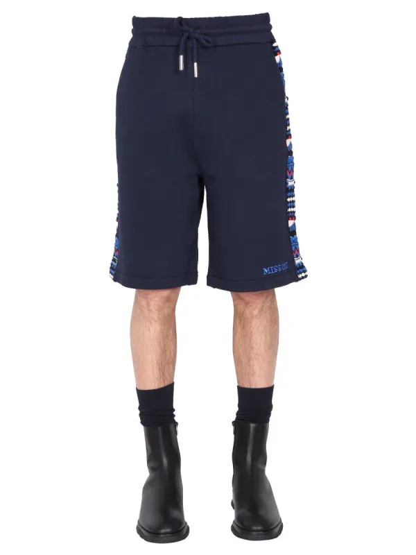 Missoni EMBROIDERED LOGO AND JACQUARD INSERT BERMUDA sold by Siebentaschen