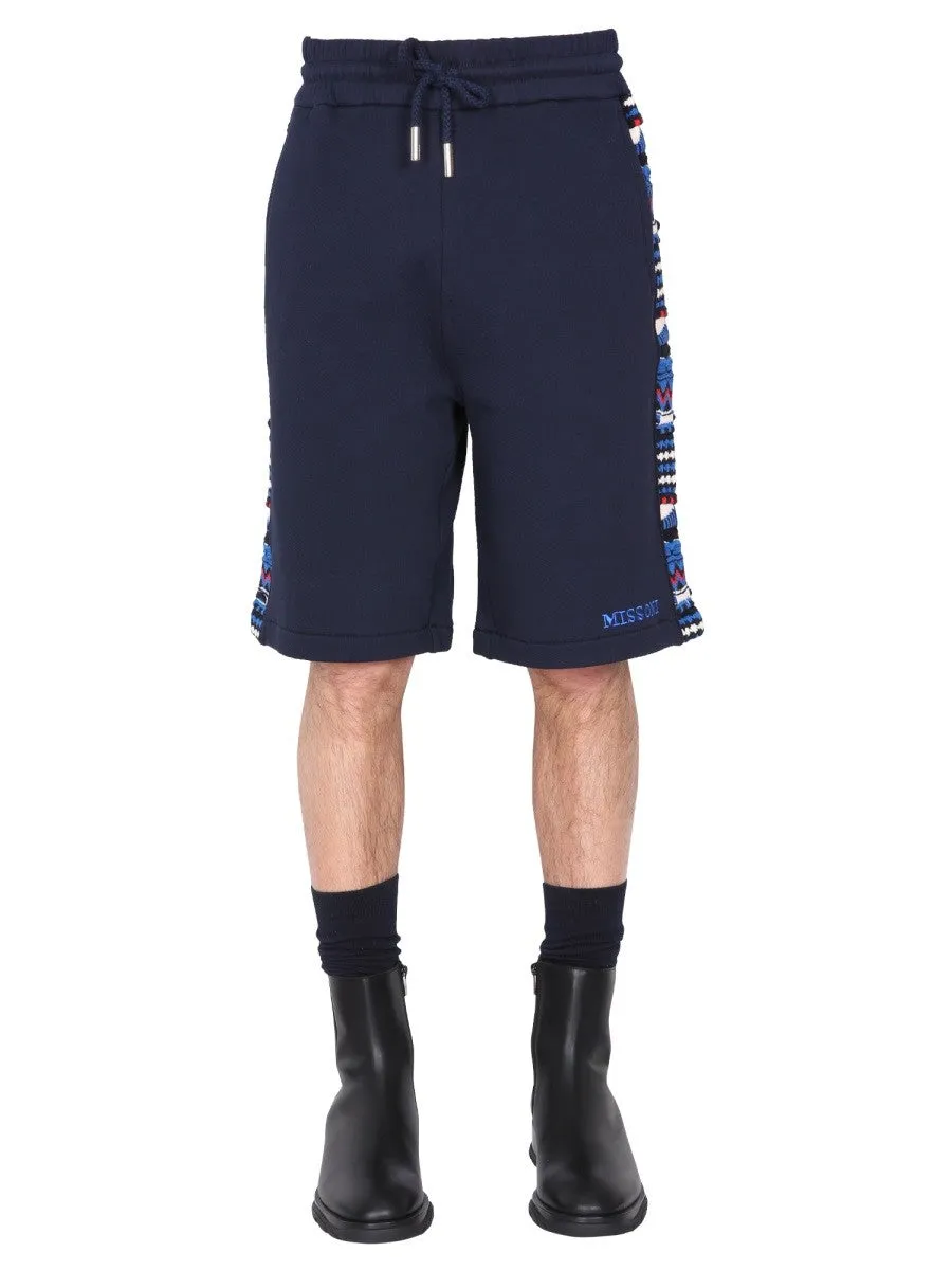 Missoni EMBROIDERED LOGO AND JACQUARD INSERT BERMUDA sold by Siebentaschen