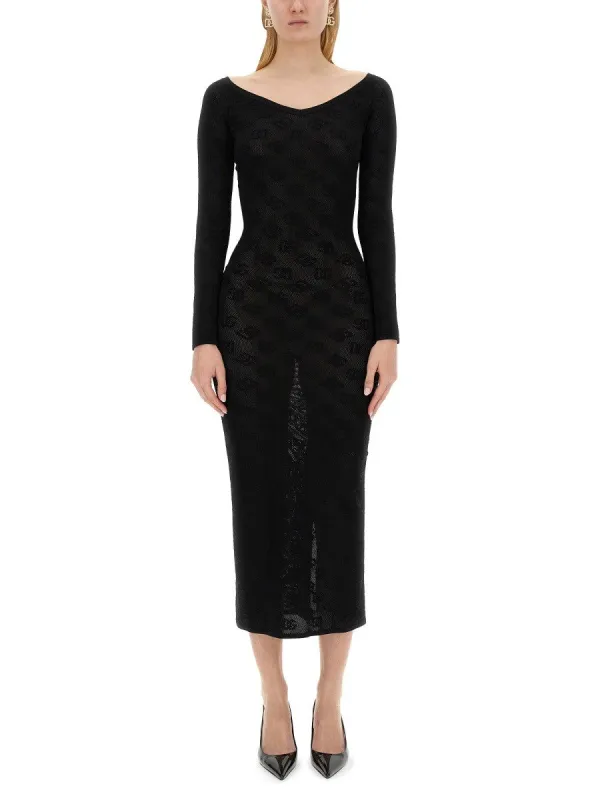Dolce & Gabbana JACQUARD LOGO SHEATH DRESS sold by Siebentaschen