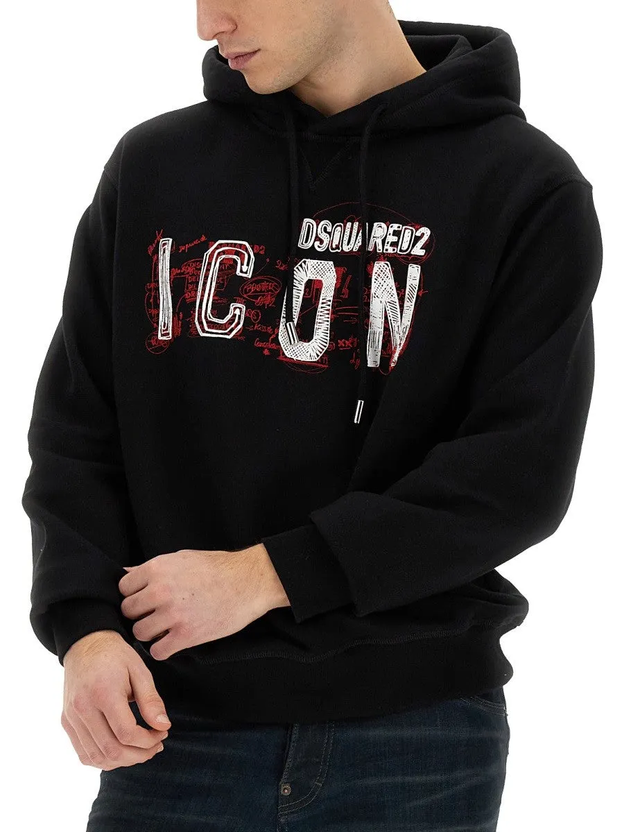Dsquared "ICON" SCRIBBLE COOL FIT SWEATSHIRT sold by Siebentaschen product image thumbnail 4