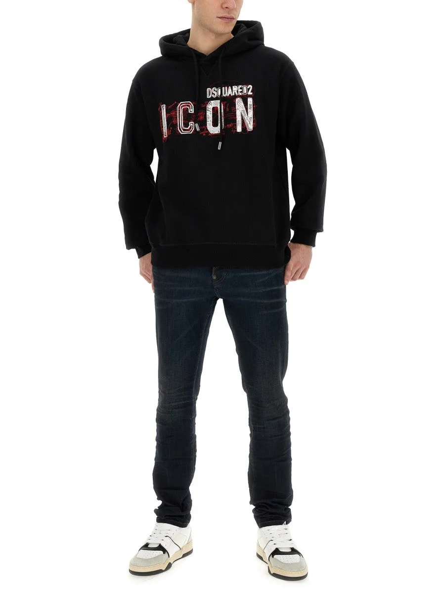 Dsquared "ICON" SCRIBBLE COOL FIT SWEATSHIRT sold by Siebentaschen product image thumbnail 2