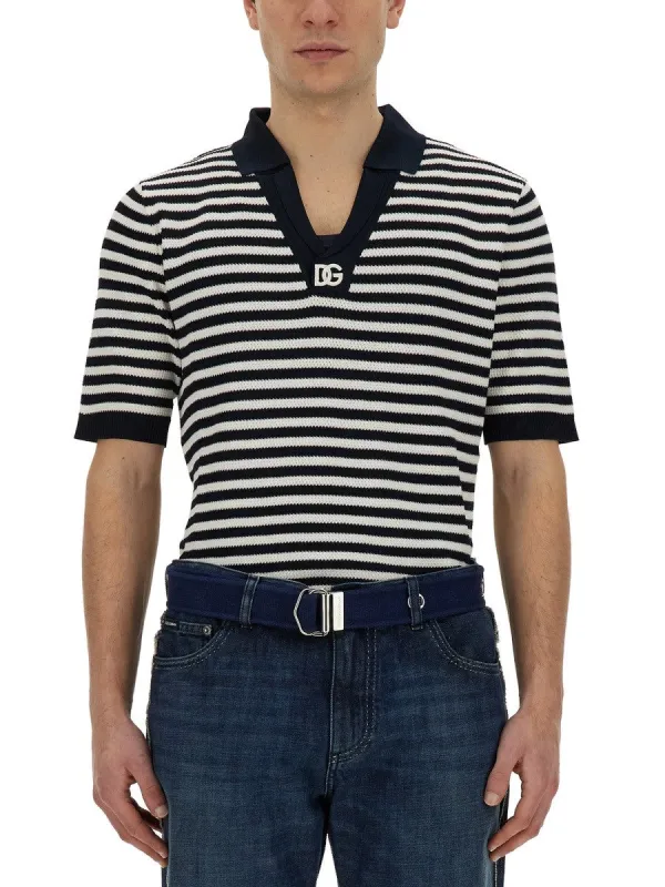 Dolce & Gabbana V-NECK POLO SHIRT sold by Siebentaschen