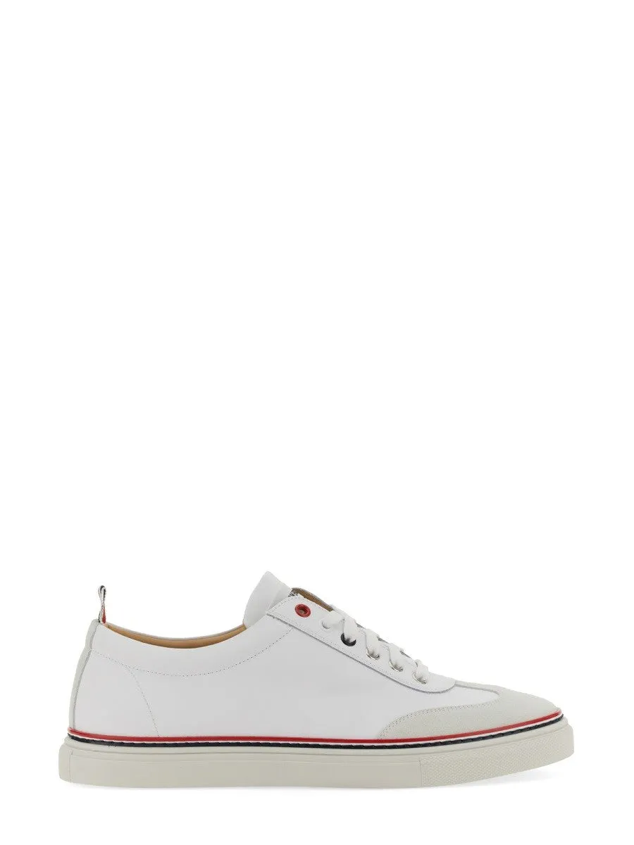 THOM BROWNE LOW-TOP LEATHER SNEAKER sold by Siebentaschen