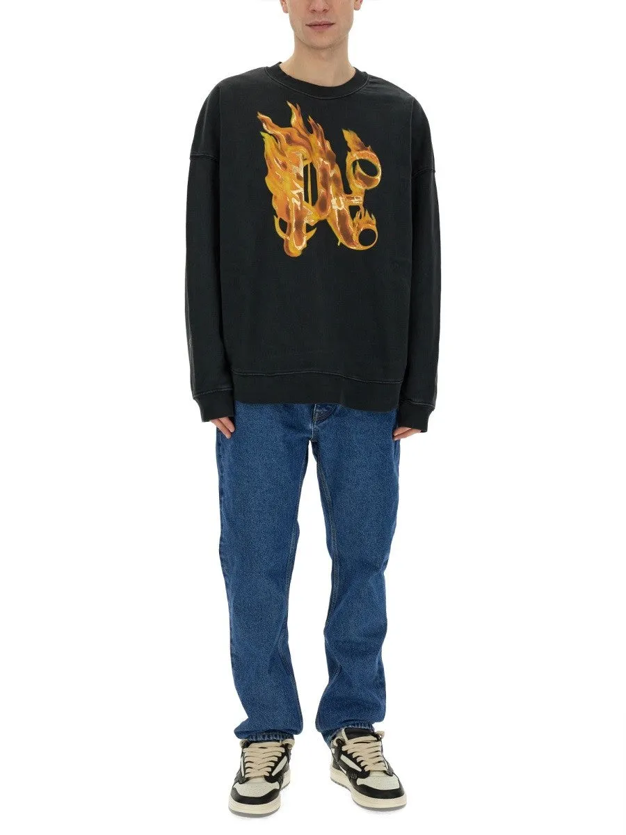 Palm Angels "BURNING MONOGRAM" PRINT SWEATSHIRT sold by Siebentaschen product image thumbnail 2