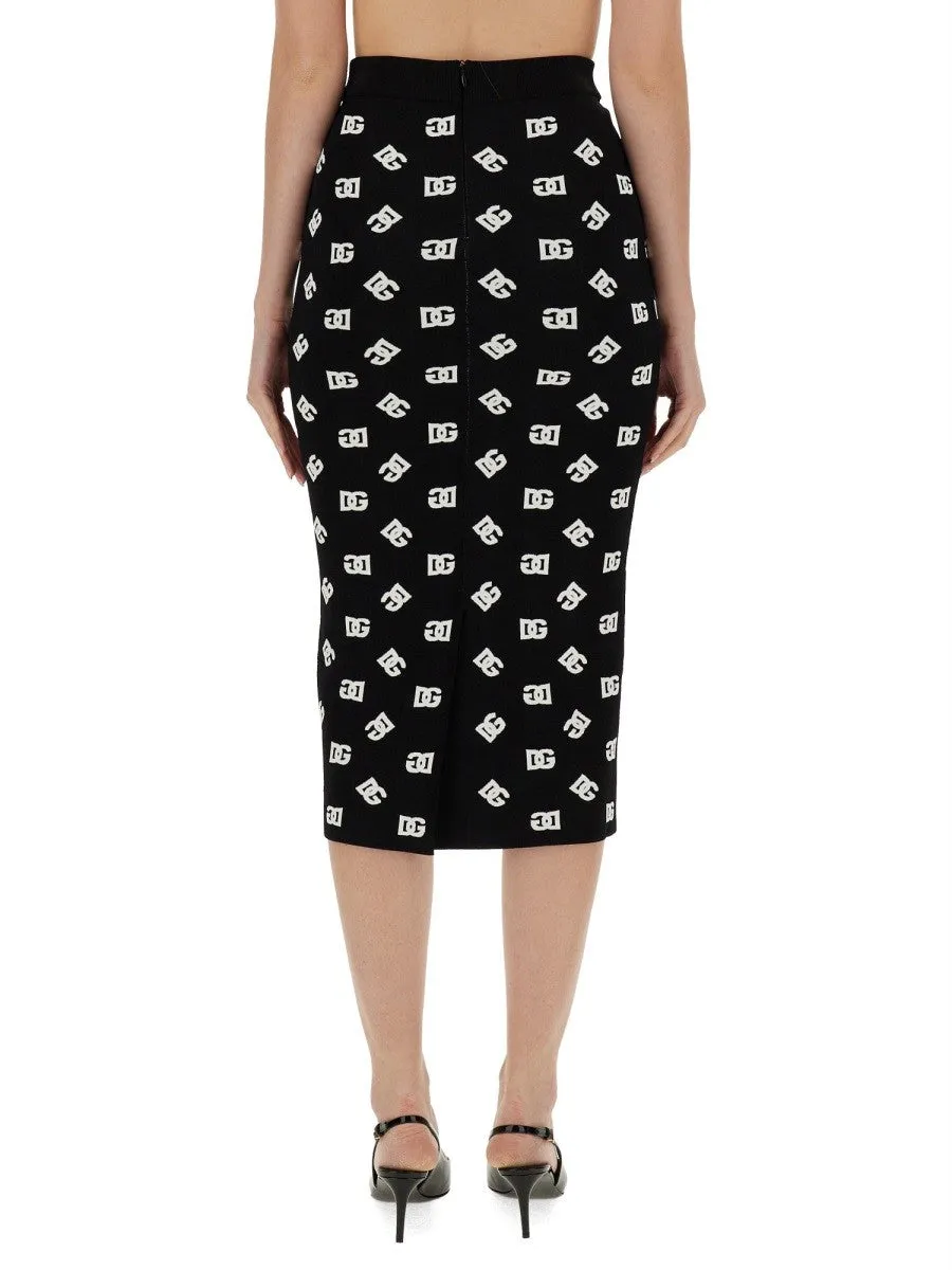 Dolce & Gabbana VISCOSE LOGO JACQUARD PENCIL SKIRT sold by Siebentaschen product image thumbnail 3