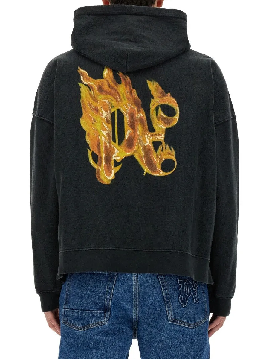 Palm Angels "BURNING MONOGRAM" PRINT SWEATSHIRT sold by Siebentaschen product image thumbnail 3