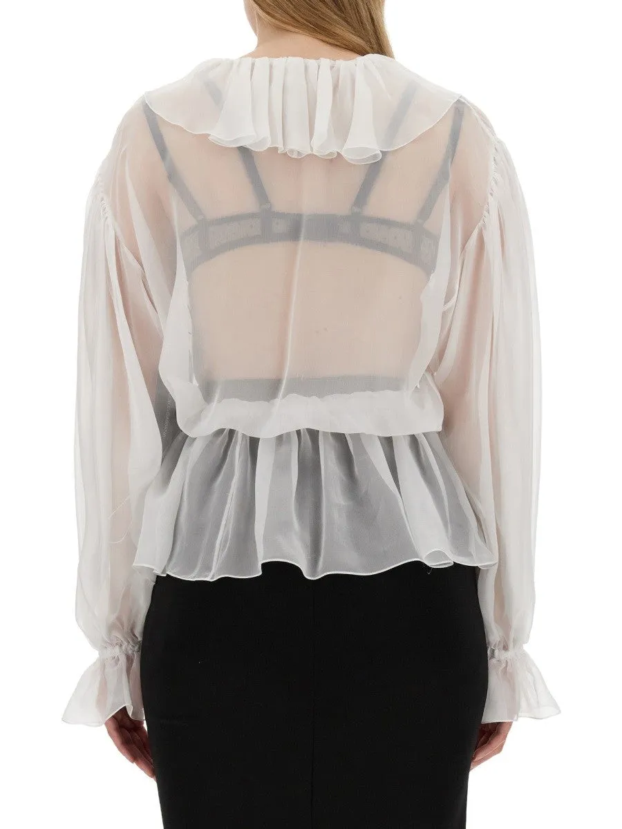 Dolce & Gabbana CHIFFON BLOUSE WITH RUFFLES sold by Siebentaschen product image thumbnail 3