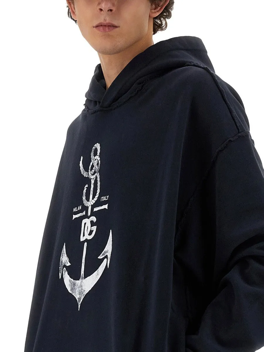 Dolce & Gabbana SWEATSHIRT WITH NAVY PRINT sold by Siebentaschen product image thumbnail 4