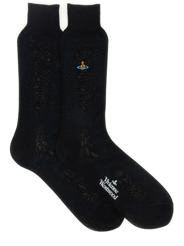 Vivienne Westwood SOCKS WITH ORB EMBROIDERY sold by Siebentaschen
