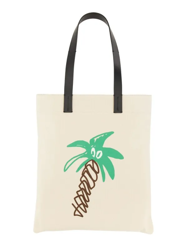 Palm Angels COTTON CANVAS SHOPPING BAG sold by Siebentaschen