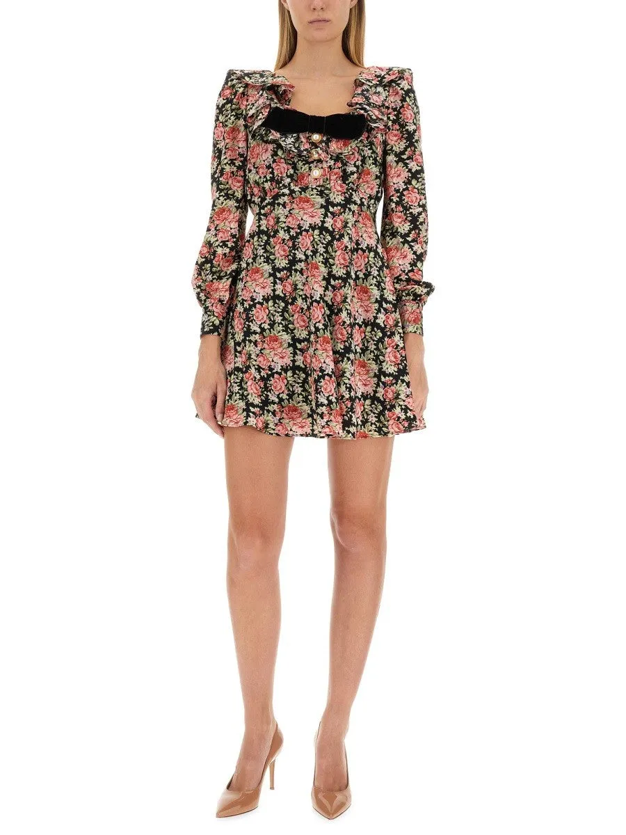 ALESSANDRA RICH FLOWER PRINT MINI DRESS sold by Siebentaschen product image thumbnail 2