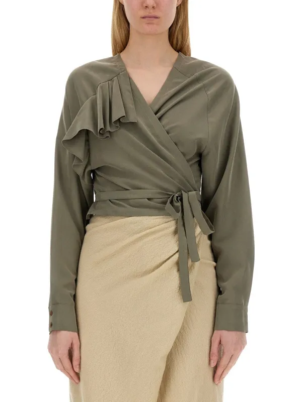 ALYSI TOP WITH RUFFLES sold by Siebentaschen