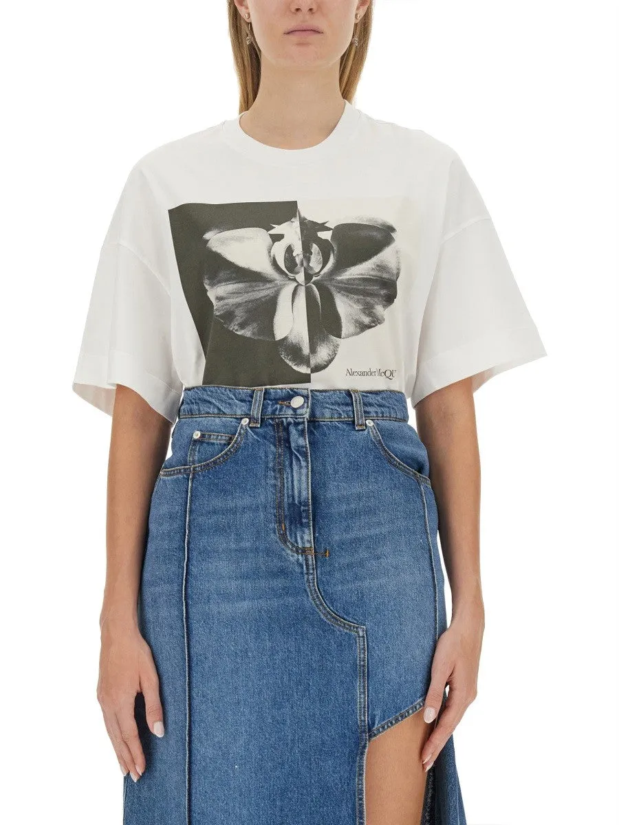 Alexander Mcqueen PHOTOGRAPHIC ORCHID T-SHIRT sold by Siebentaschen