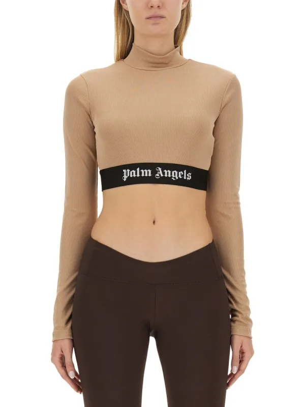 Palm Angels CROPPED TOP WITH LOGO sold by Siebentaschen