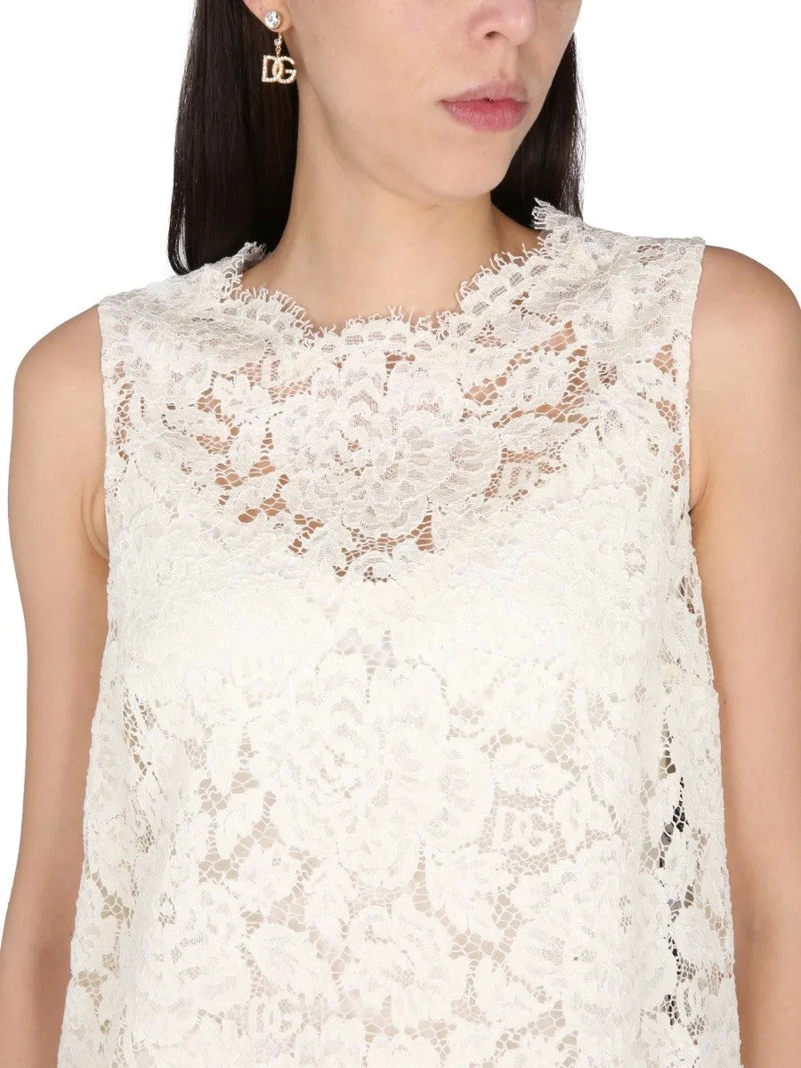 Dolce & Gabbana LOGOED STRETCH LACE TOP sold by Siebentaschen product image thumbnail 4