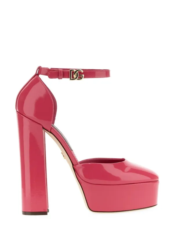 Dolce & Gabbana GLOSSY LEATHER PLATFORM PUMPS sold by Siebentaschen