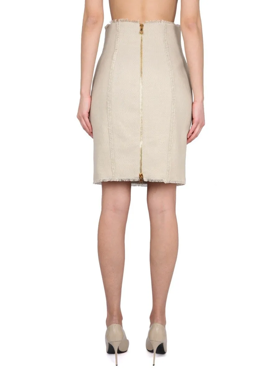 Balmain LINEN MIDI SKIRT sold by Siebentaschen product image thumbnail 4