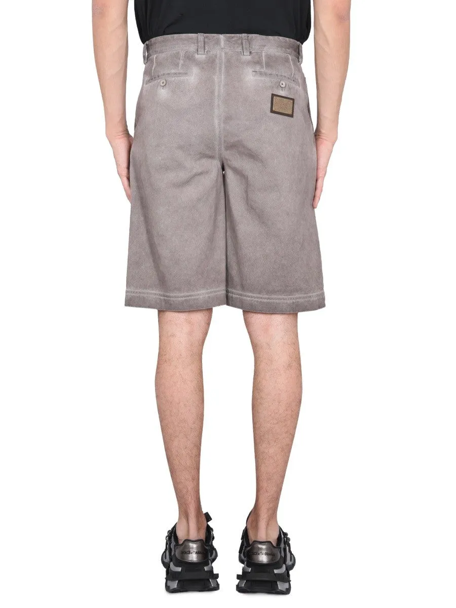 Dolce & Gabbana BERMUDA SHORTS WITH LOGO PLAQUE sold by Siebentaschen product image thumbnail 4