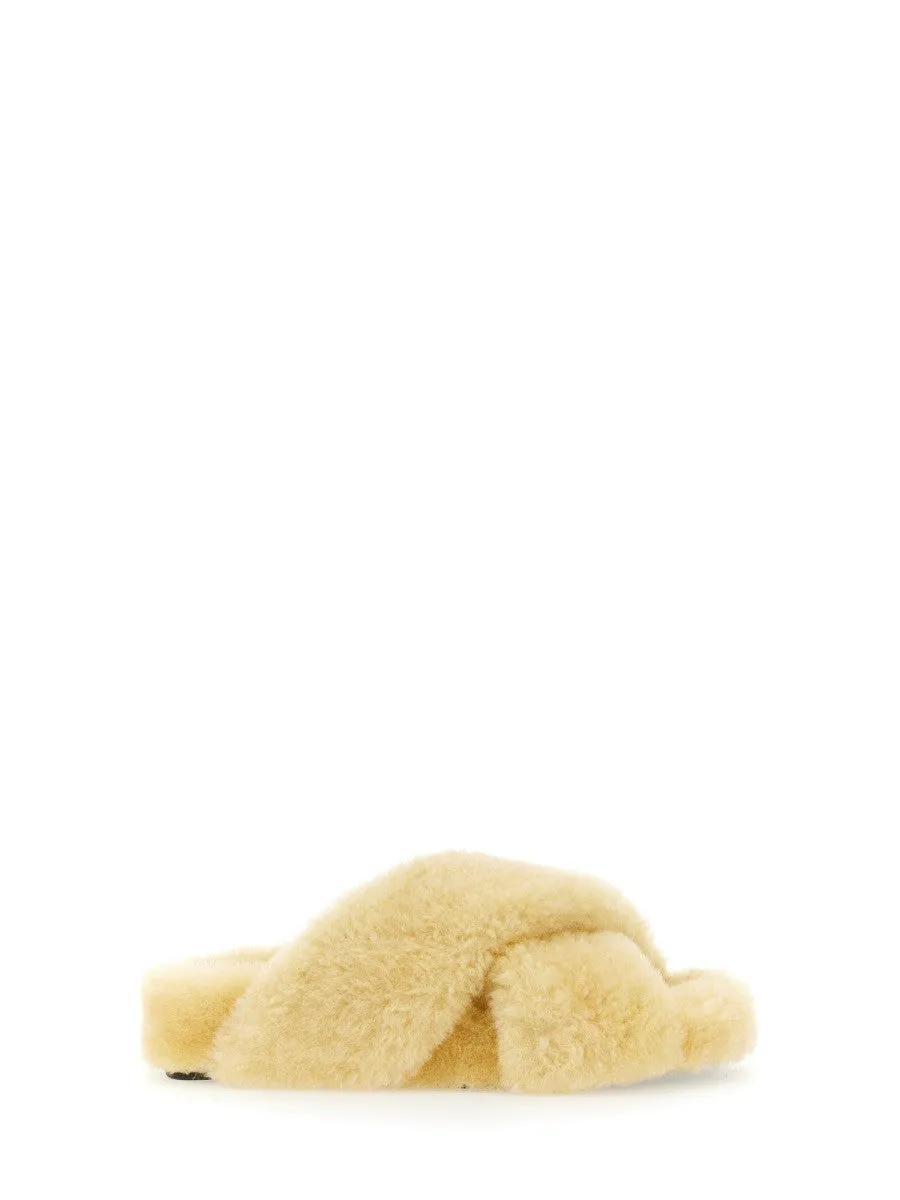 JIL SANDER SHEARLING SANDAL sold by Siebentaschen