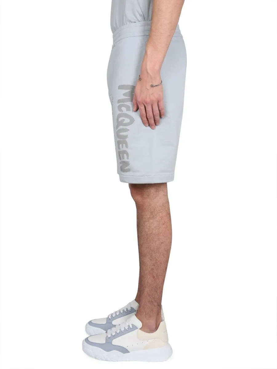 Alexander Mcqueen BERMUDA SHORTS WITH GRAFFITI LOGO PRINT sold by Siebentaschen product image thumbnail 3