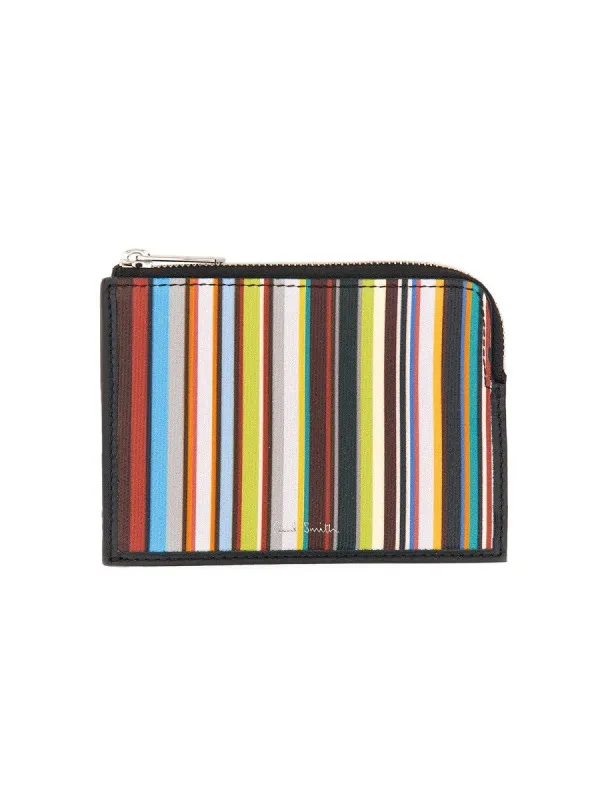 PAUL SMITH SIGNATURE STRIPE ZIPPER WALLET sold by Siebentaschen