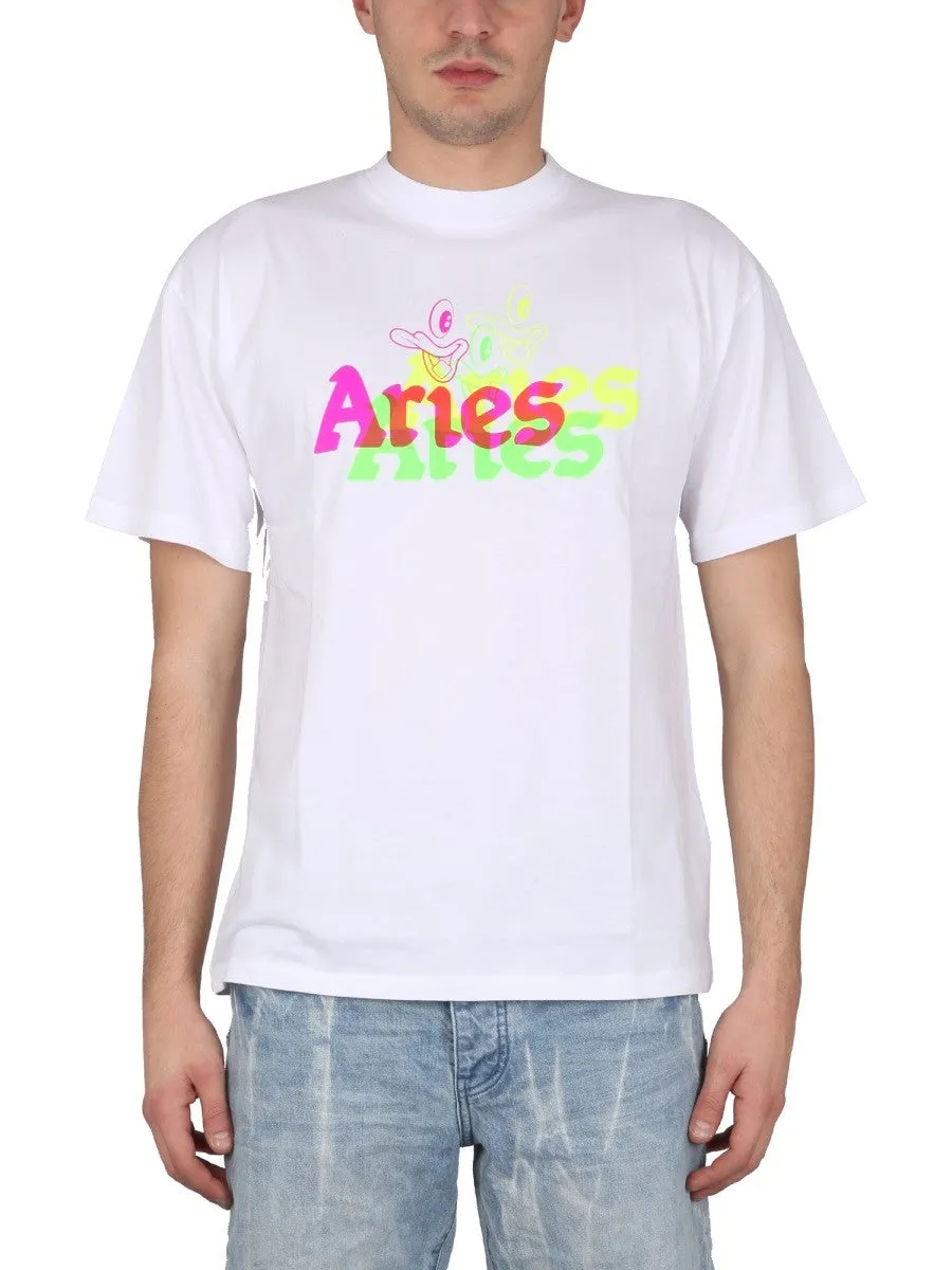 ARIES TRIPPY AYE DUCK T-SHIRT sold by Siebentaschen