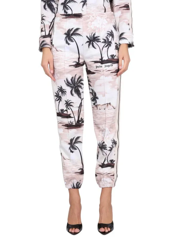Palm Angels ISLAND PRINT PANTS sold by Siebentaschen