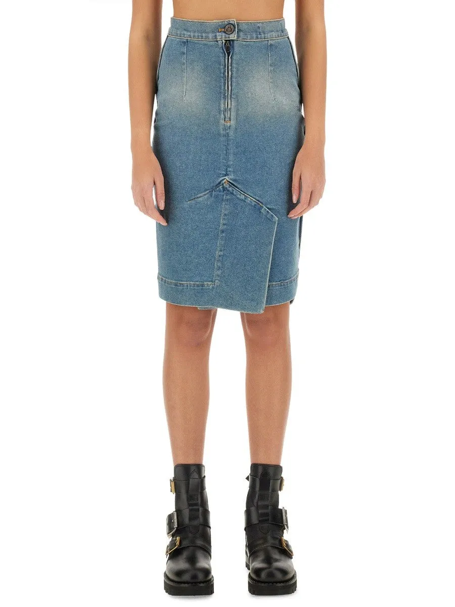 Vivienne Westwood DENIM MIDI SKIRT sold by Siebentaschen