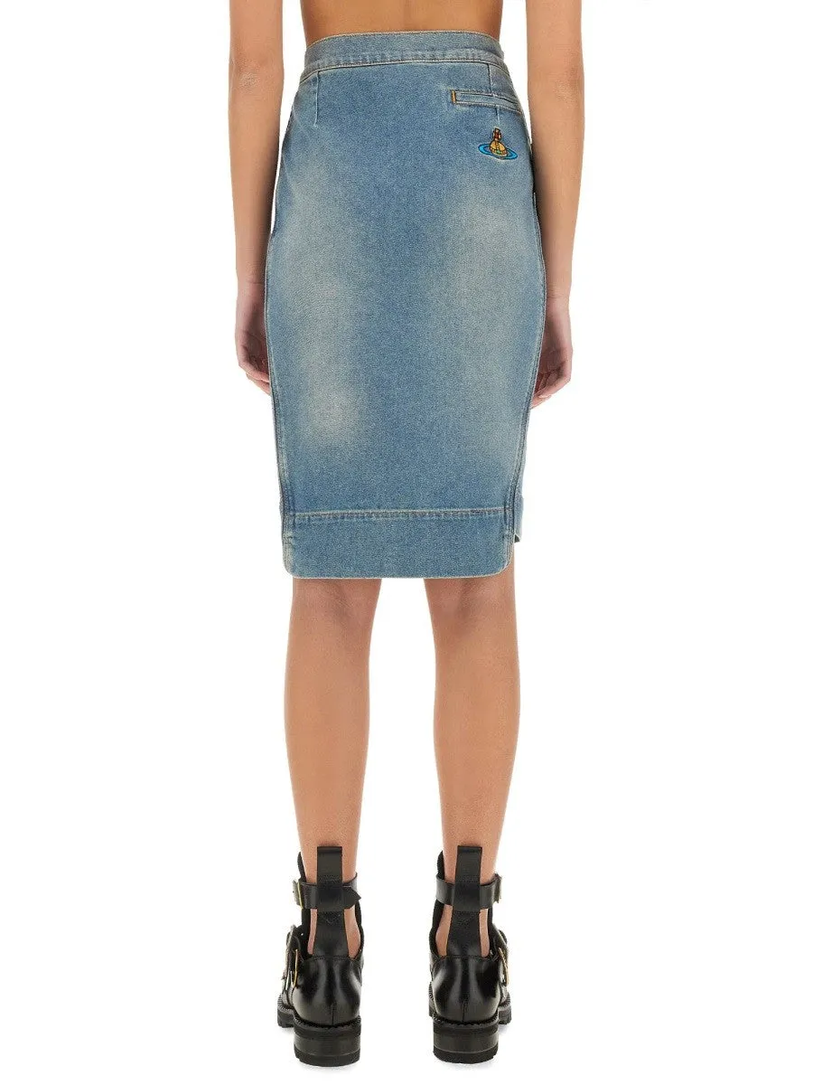 Vivienne Westwood DENIM MIDI SKIRT sold by Siebentaschen product image thumbnail 3