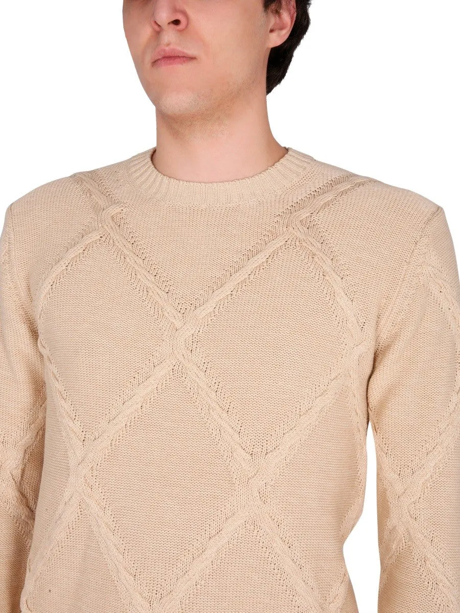 Ballantyne COTTON CABLE STITCH CREW NECK SWEATER sold by Siebentaschen product image thumbnail 4