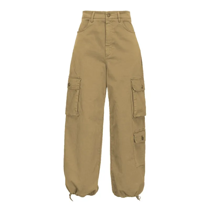 PINKO Beige Cotton Women Cargo Pant sold by Siebentaschen