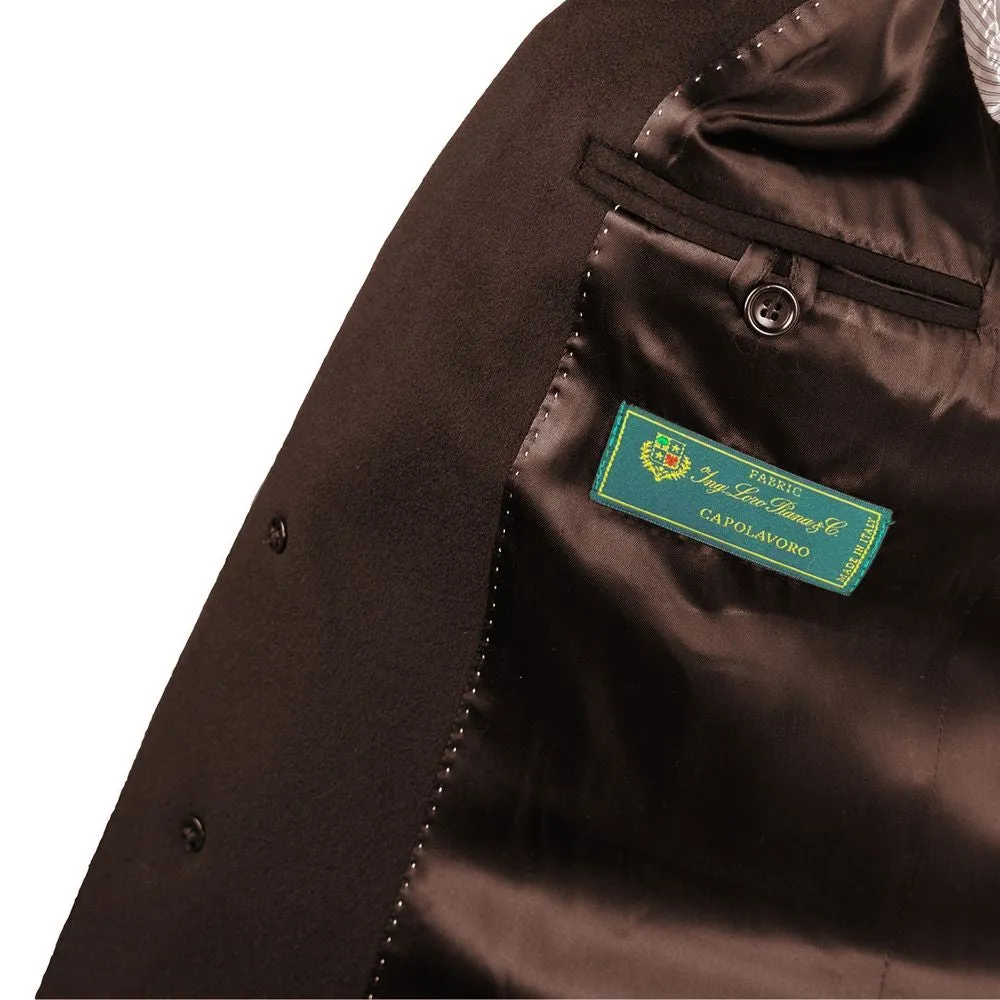 Made in Italy Dark Brown Wool Men's Coat sold by Siebentaschen product image thumbnail 3