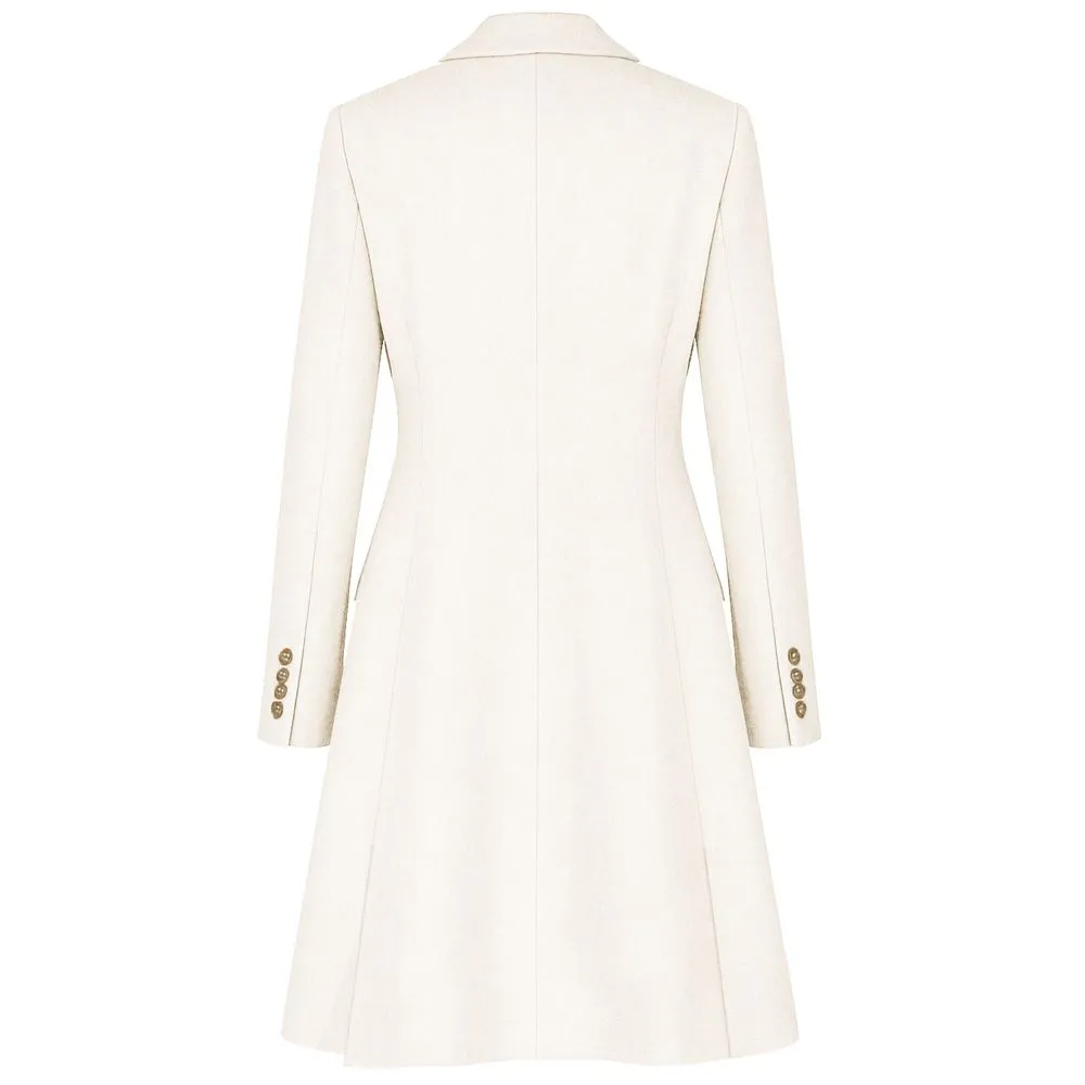 Made in Italy White Wool Women Coat sold by Siebentaschen product image thumbnail 2