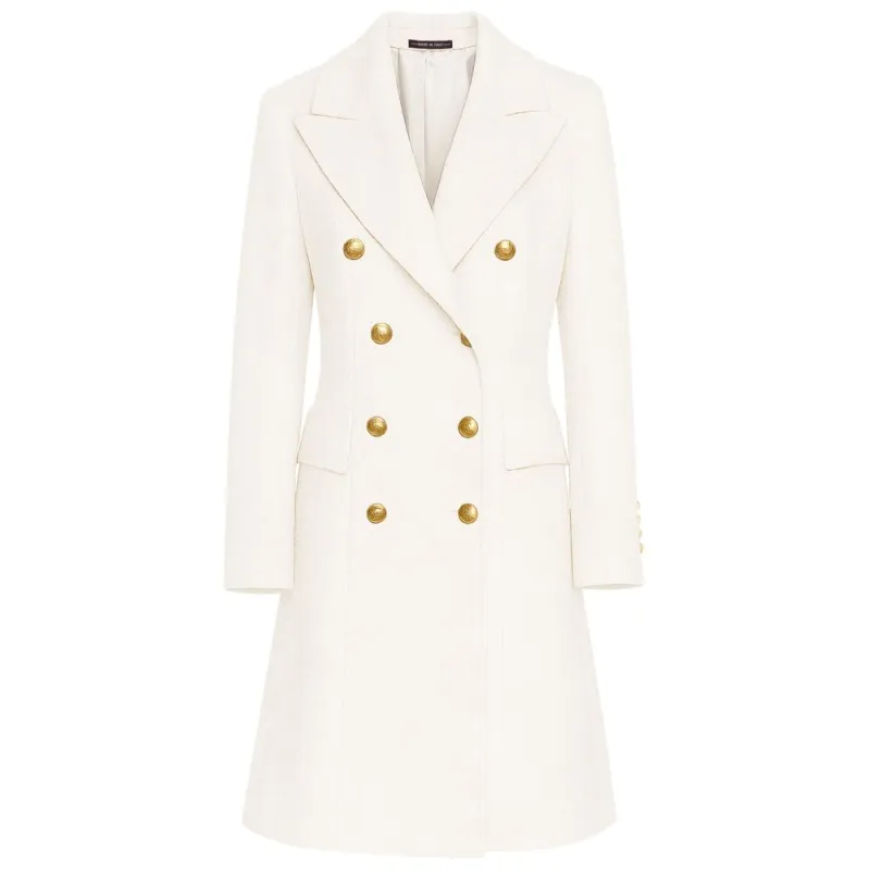Made in Italy White Wool Women Coat sold by Siebentaschen