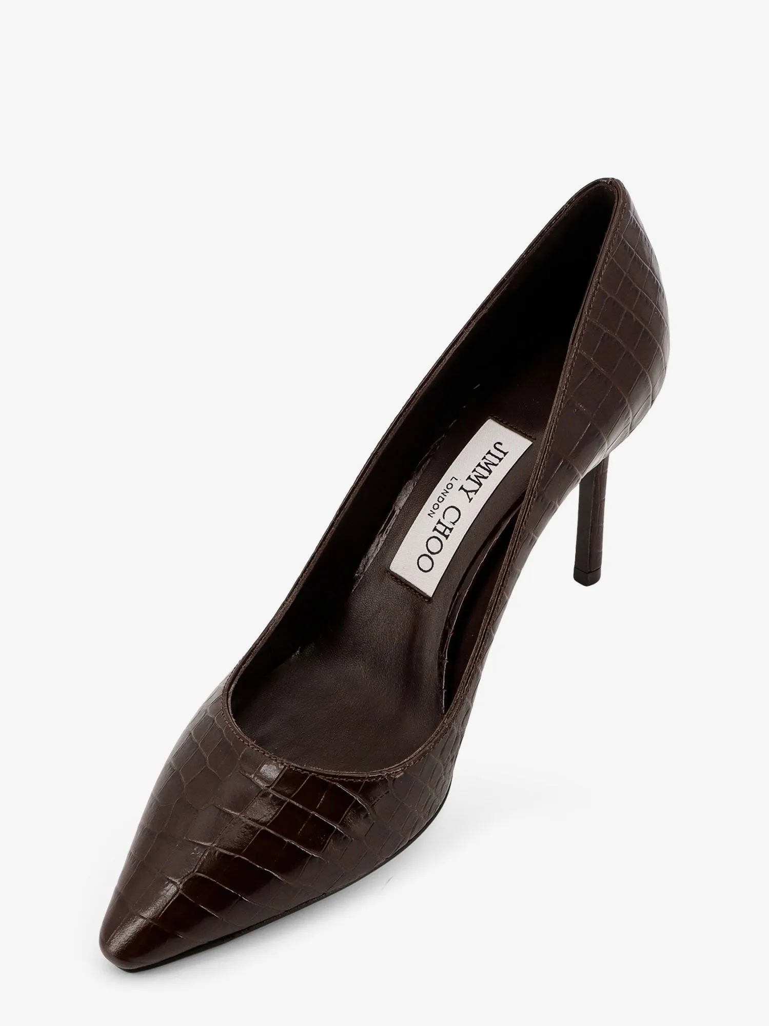 Jimmy Choo Romy 85 leather pumps with croco effect sold by Siebentaschen product image thumbnail 4