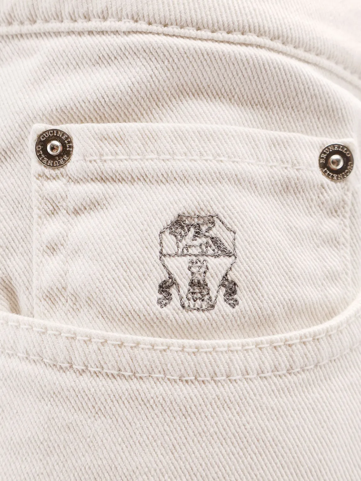 Brunello Cucinelli Traditional Fit white denim trousers sold by Siebentaschen product image thumbnail 3