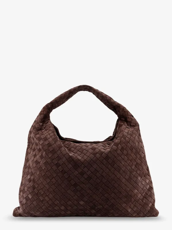 Bottega Veneta Hop suede shoulder bag with Intrecciato motif sold by Siebentaschen