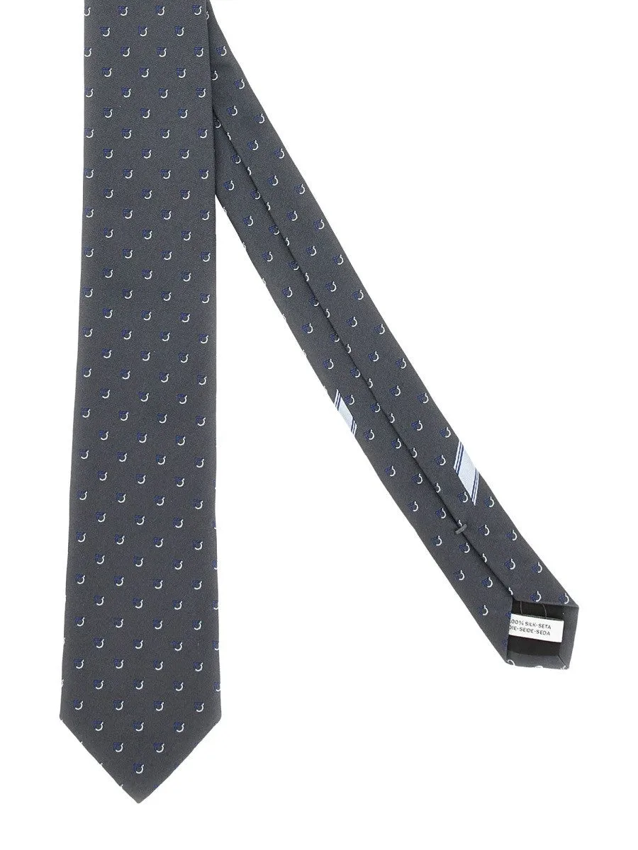 Ferragamo JACQUARD "GANCINI" TIE sold by Siebentaschen