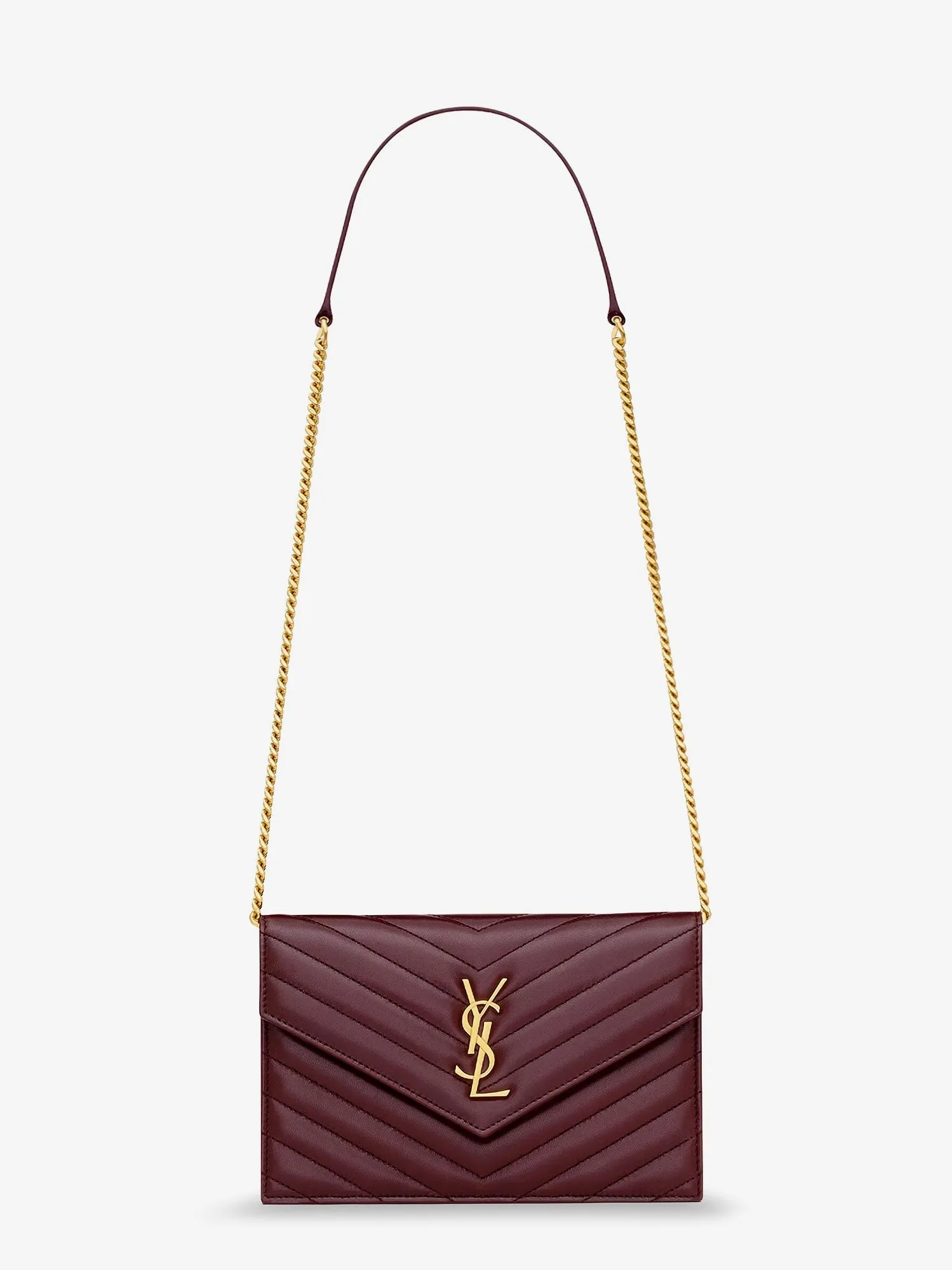 Saint Laurent Envelope leather shoulder bag sold by Siebentaschen