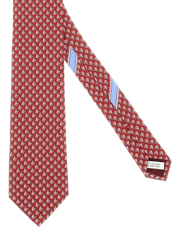 Ferragamo SAILBOAT PRINT TIE sold by Siebentaschen