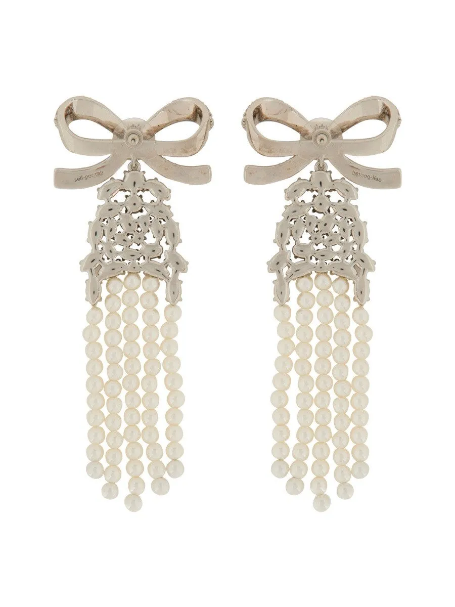 SELF-PORTRAIT DROP EARRINGS WITH BOW sold by Siebentaschen product image thumbnail 2