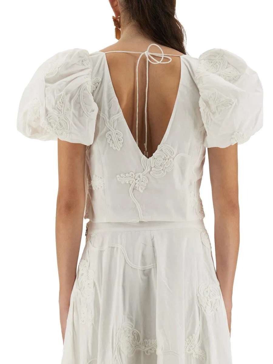 ROTATE BIRGER CHRISTENSEN COTTON TOP WITH PUFF SLEEVES sold by Siebentaschen product image thumbnail 3