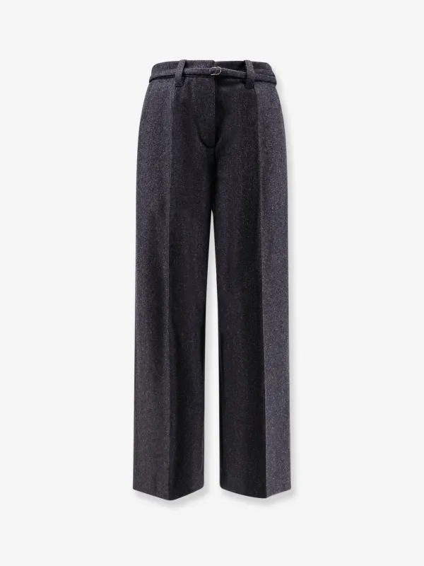 Brunello Cucinelli Virgin wool trousers with belt sold by Siebentaschen