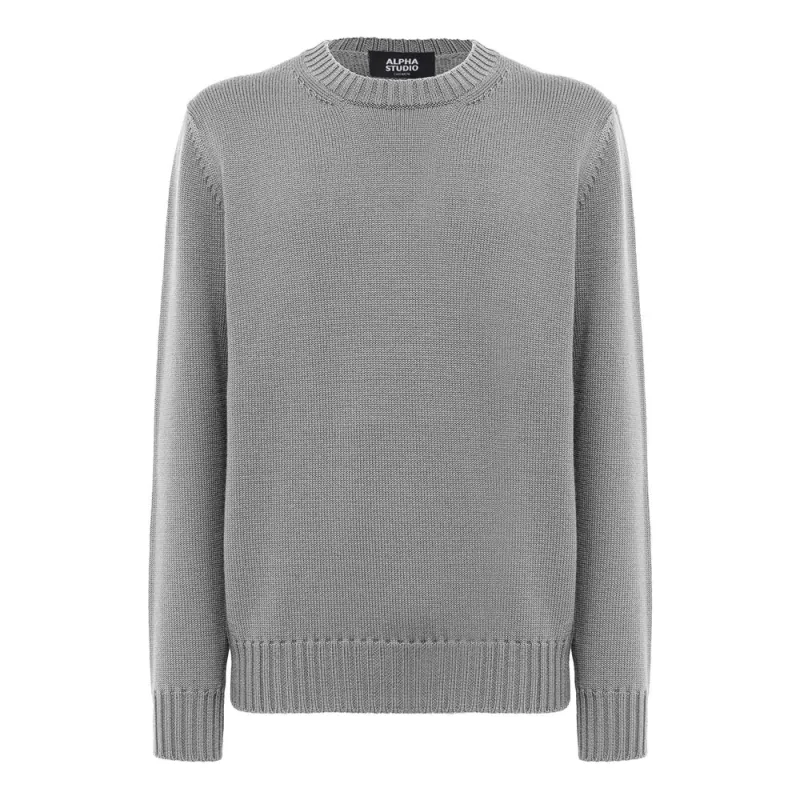Alpha Studio Gray Cashmere Sweater sold by Siebentaschen