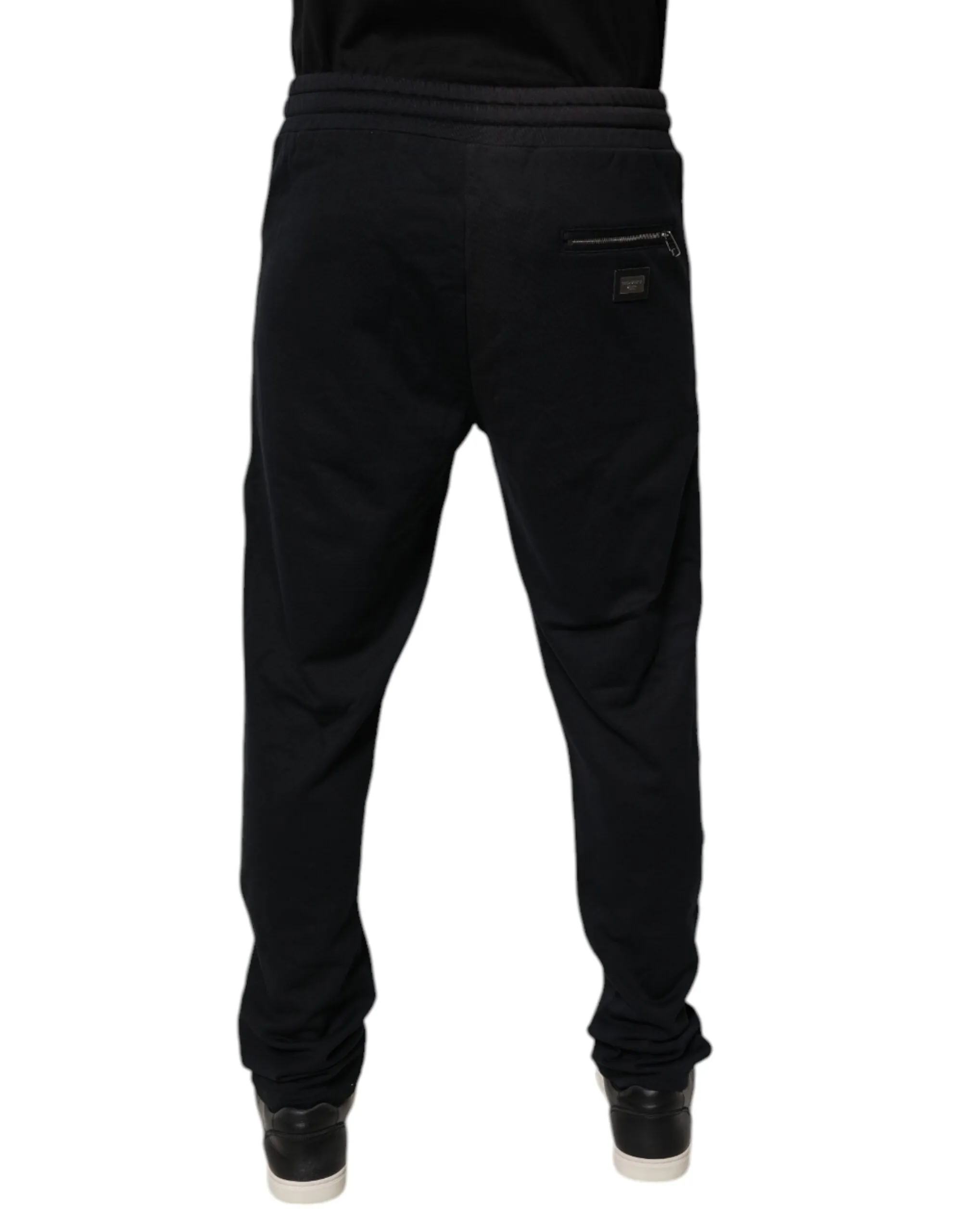 Dolce & Gabbana Black Cotton Men Jogger Sweatpants Pants sold by Siebentaschen product image thumbnail 4