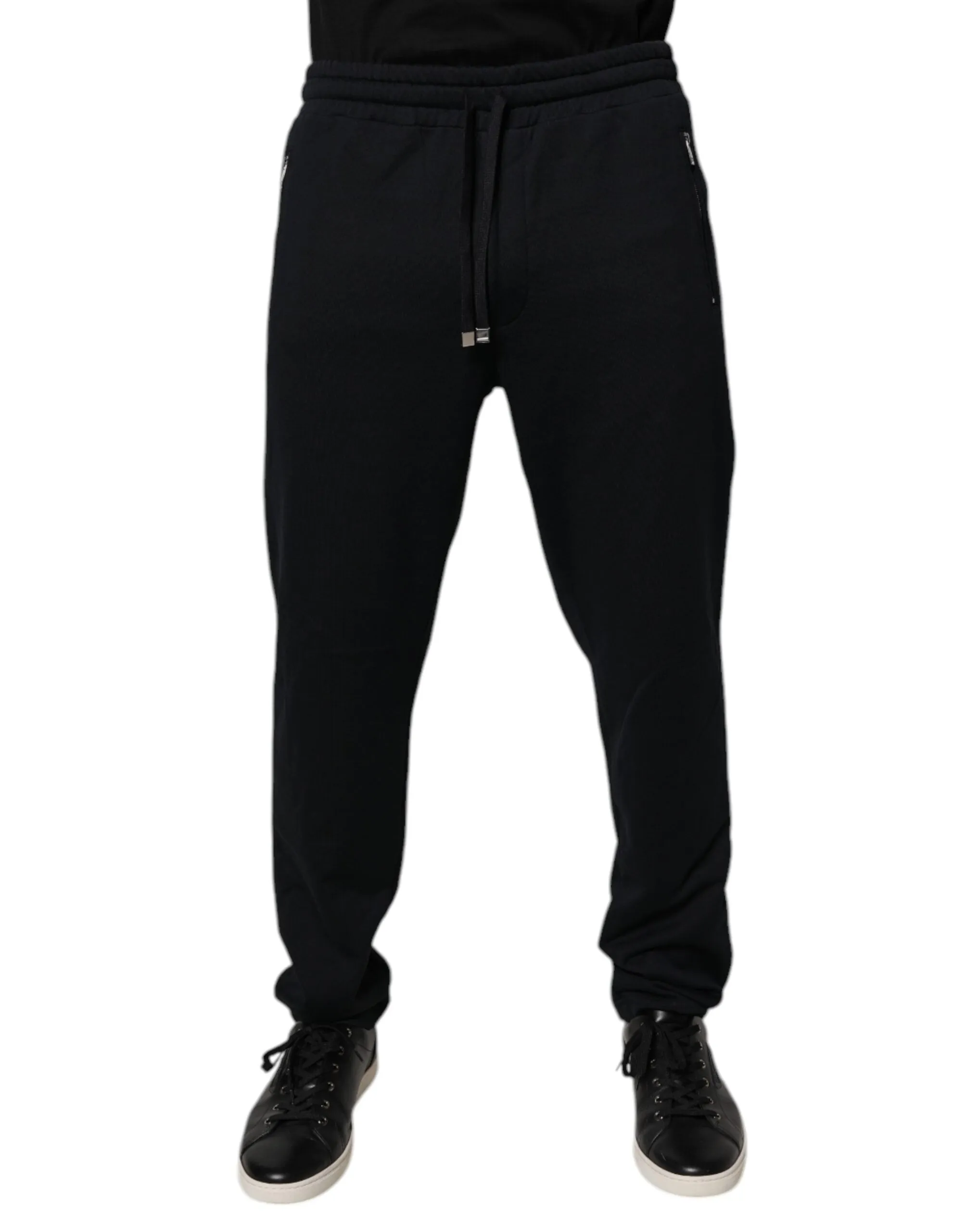 Dolce & Gabbana Black Cotton Men Jogger Sweatpants Pants sold by Siebentaschen