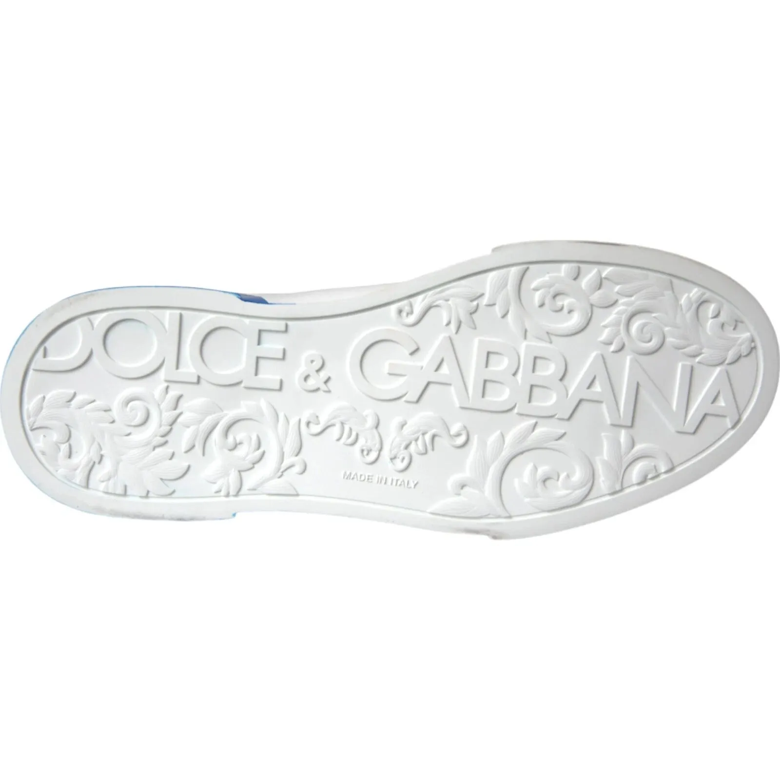 Dolce & Gabbana White Blue Logo Low Top Leather Sneakers Shoes sold by Siebentaschen product image thumbnail 3